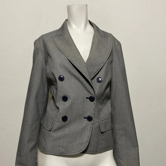 Pendleton Gray Double-Breasted Blazer Jacket Size 12 - Picture 1 of 8